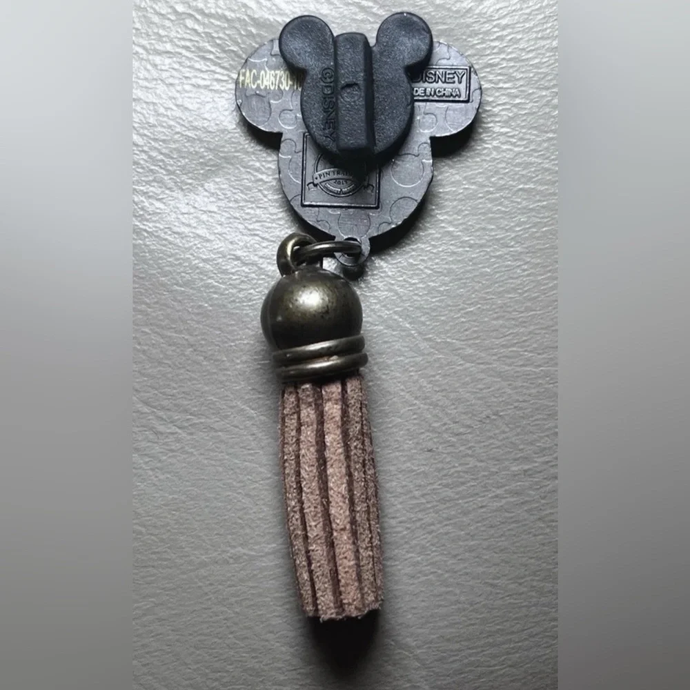 Disney Parks Black and Gold Mickey Icon Head with Tassel Dangle 2017 Disney Pin